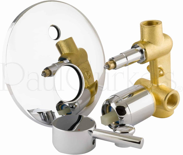 PaulGurkes Design Unterputz Duscharmatur Wannenarmatur mit Umsteller rund