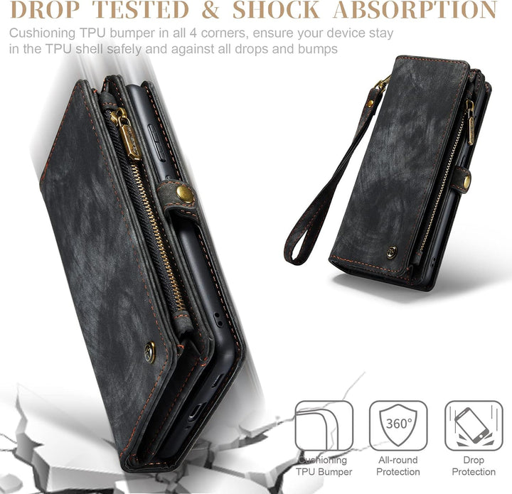 UFinetech 2-in-1 Samsung Galaxy S21 Ultra Hülle Tasche TPU Leder Handy Flip Magnetische mit Ständer