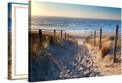 PICANOVA – Bild auf Leinwand Weg zum Meer 60x40cm – Leinwandbild – Premium Leinwanddruck – Wandbild