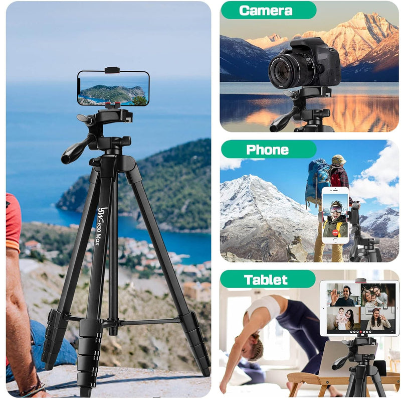 Stativ, Lusweimi 168 cm Handy-Stativ kompatibel mit iPhone/iPad Pro 12,9"/Tablet/Webcam, leichtes Ka