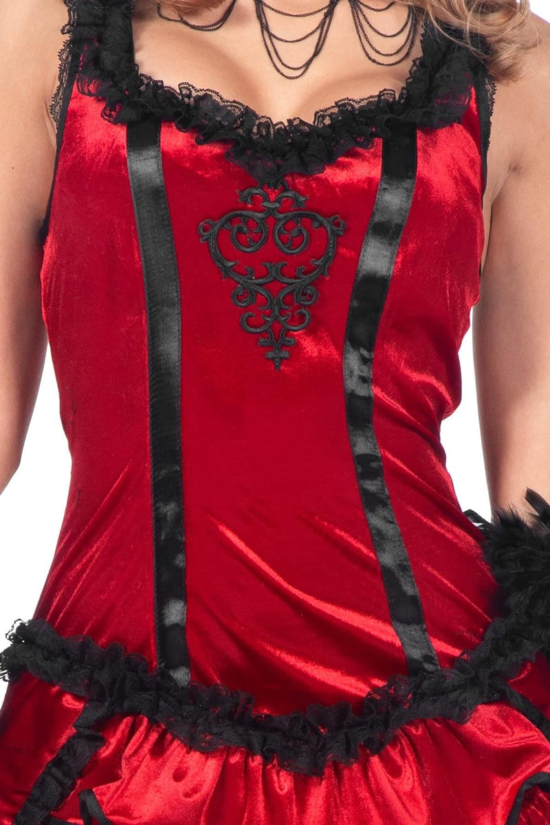 Wilbers & Wilbers - Damen Western - Burlesque Saloon Kleid - einteilig in rot - Saloongirl - Karneva