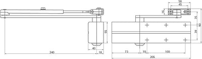 Assa Abloy DC140-0-DEV1 DC140 Türschliesser Türen ohne Gelenkarm, Silber Silber DC140 Ohne Gelenkarm