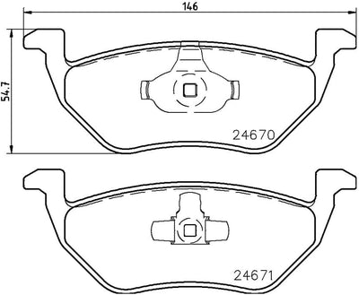 HELLA PAGID 8DB 355 014-951 Bremsbelagsatz - T1913 - Dicke/Stärke: 17.1mm - Bremssystem: Teves - nic