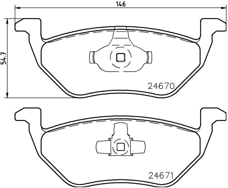 HELLA PAGID 8DB 355 014-951 Bremsbelagsatz - T1913 - Dicke/Stärke: 17.1mm - Bremssystem: Teves - nic