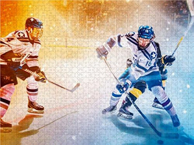 CALVENDO Puzzle Eishockey - Fight 1000 Teile Lege-Grösse 64 x 48 cm Foto-Puzzle Bild von Peter Roder