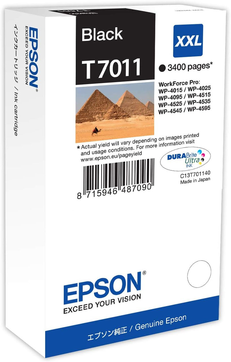 Epson WP4000 / 4500 Series Ink Cartridge XXL Black 3.4k schwarz, schwarz