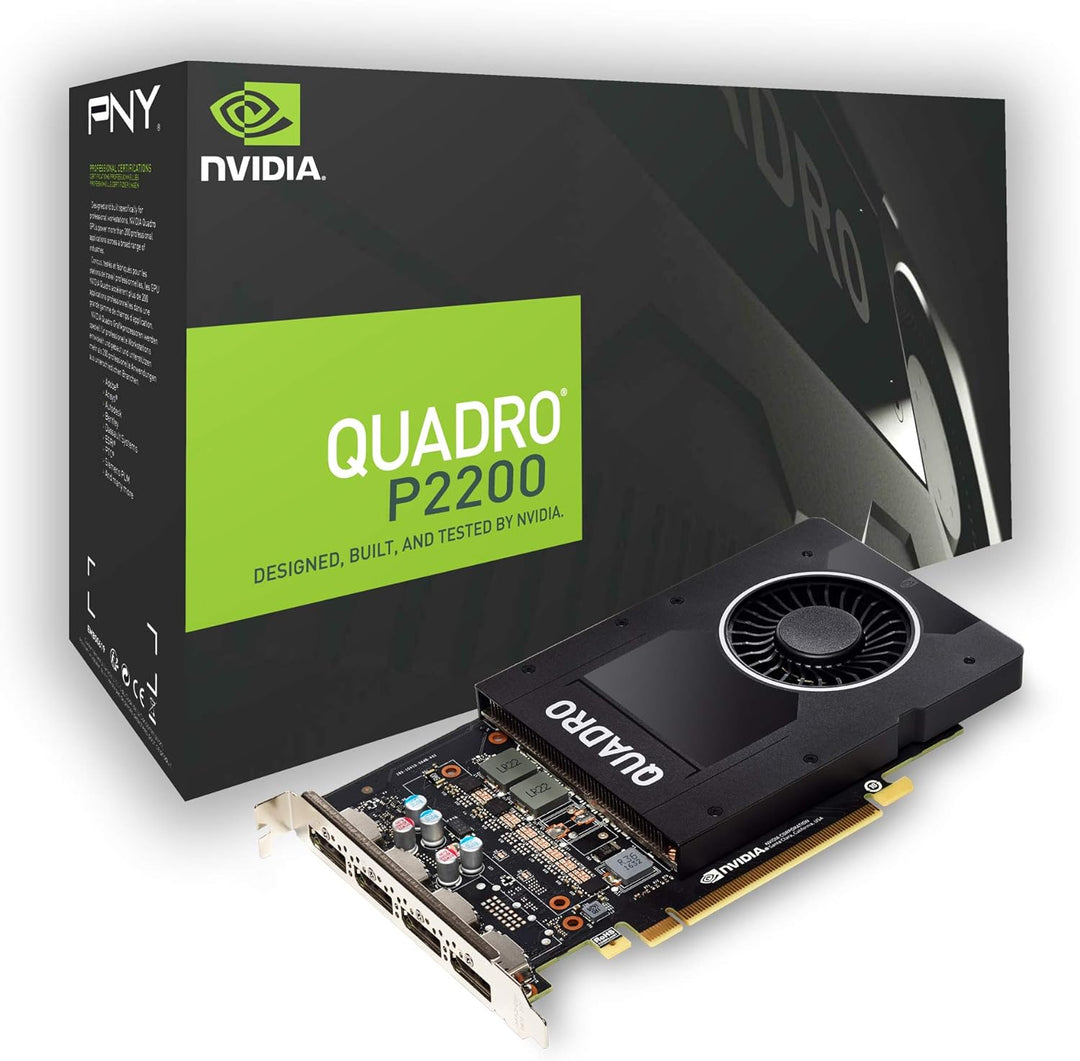 PNY Quadro P2200 Professional Grafikkarte 5GB GDDR5 PCI Express 3.0 x16, Single Slot, 4x DisplayPort