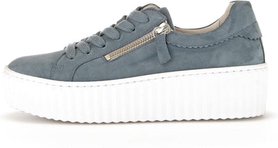 Gabor Damen Low-Top Sneaker, Frauen Halbschuhe,Wechselfussbett 37 EU Blau Jeans 16, 37 EU Blau Jeans