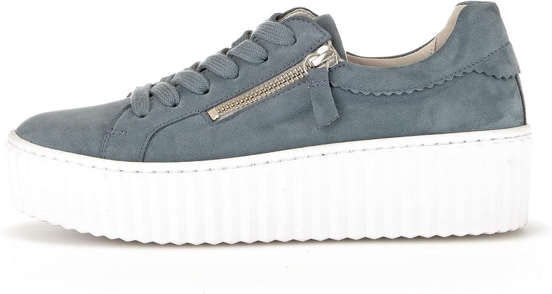 Gabor Damen Low-Top Sneaker, Frauen Halbschuhe,Wechselfussbett 36 EU Blau Jeans 16, 36 EU Blau Jeans