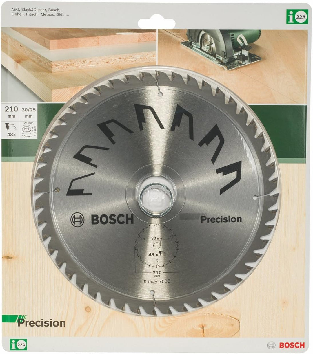 Bosch 2609256B58 DIY Kreissägeblatt Precision 210 x 30/25 x 2.5mm 48Z