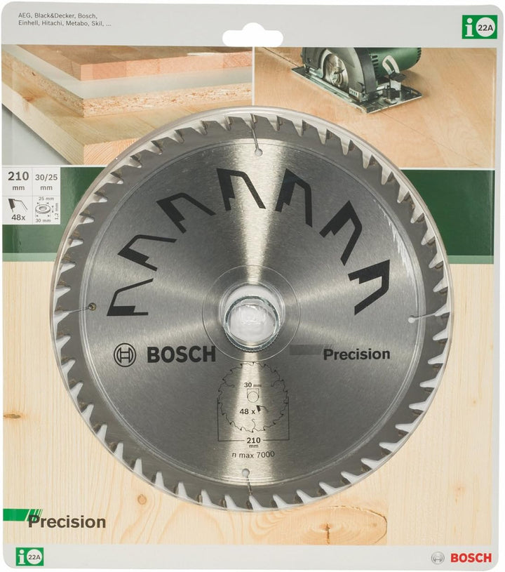 Bosch 2609256B58 DIY Kreissägeblatt Precision 210 x 30/25 x 2.5mm 48Z