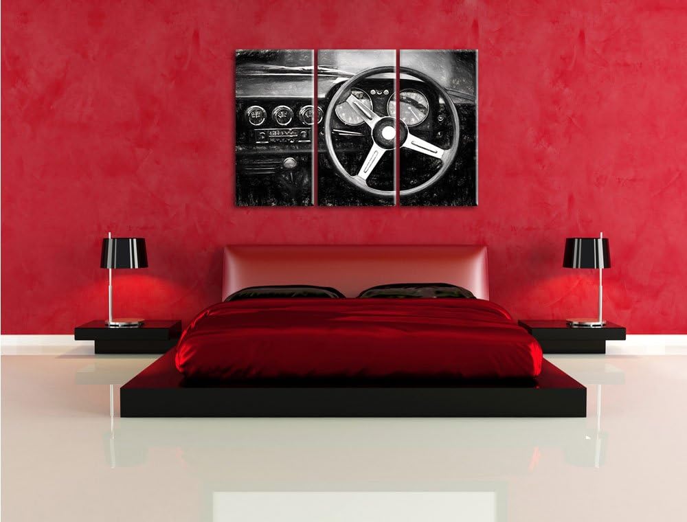 Pixxprint Olditmer von innen 3Teiler 120x80 cm Leinwandbild Wandbild Kunstdruck