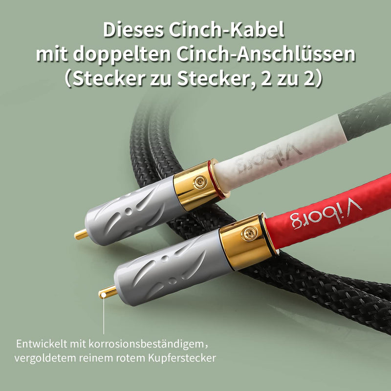 Brollitest Hifi Cinch Kabel High End 1.5m, 100% Reines Kupfer Stereo Audio Cinch Kabel (1.5M/4,92 FT