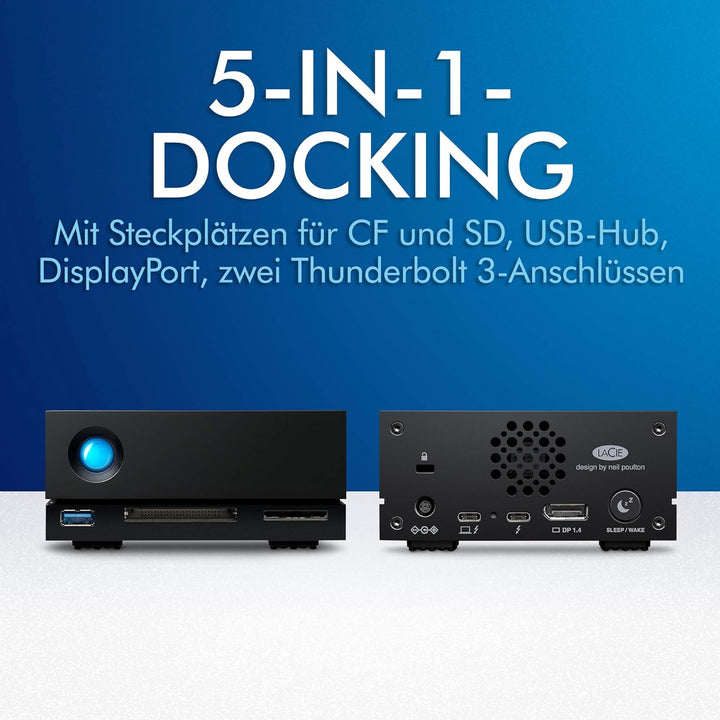 LaCie 1big Dock HDD 20TB externe Festplatte, Thunderbolt 3, USB, Card Reader, PC & Mac, inkl. 5 Jahr