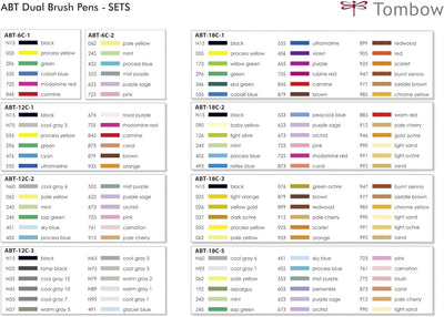Tombow ABT-12C-2 Fasermaler Dual Brush Pen mit zwei Spitzen, 12-er Set, pastellfarben, 12