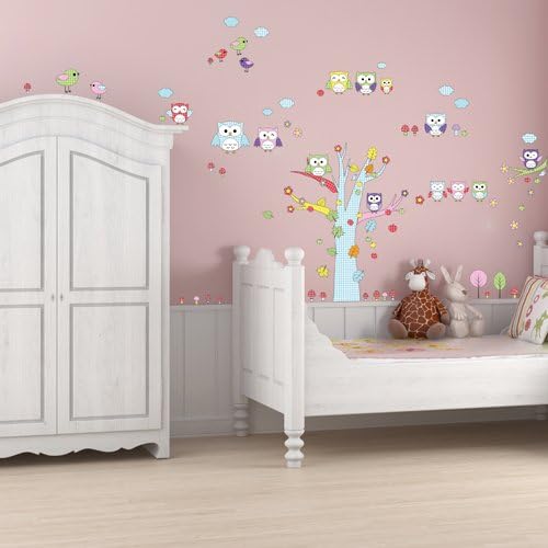 Wandkings Eulen und Vögelchen Wandsticker Megapack Set, 104 Aufkleber, Gesamtfläche 260 x 70 cm