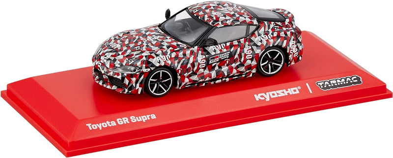 Tarmac T64K-002-TEST Toyota GR Supra Test Car rot/weiss/schwarz Massstab 1:64 Modellauto