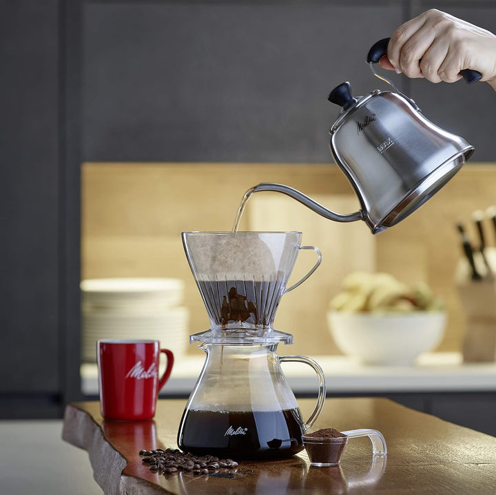 Melitta Handbrüh-Wasserkessel mit Schwanenhalsausguss, Edelstahl, 0, 7 Liter, 217649 Single, Single