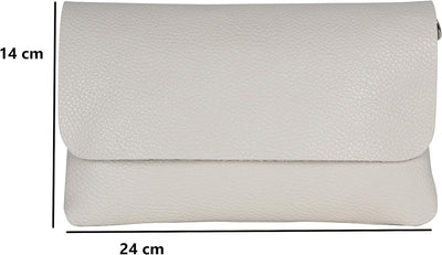 AmbraModa GLX11 - Damen Umhängetasche, Clutch, Handytasche aus echtem Leder mit abnehmbarem und vers