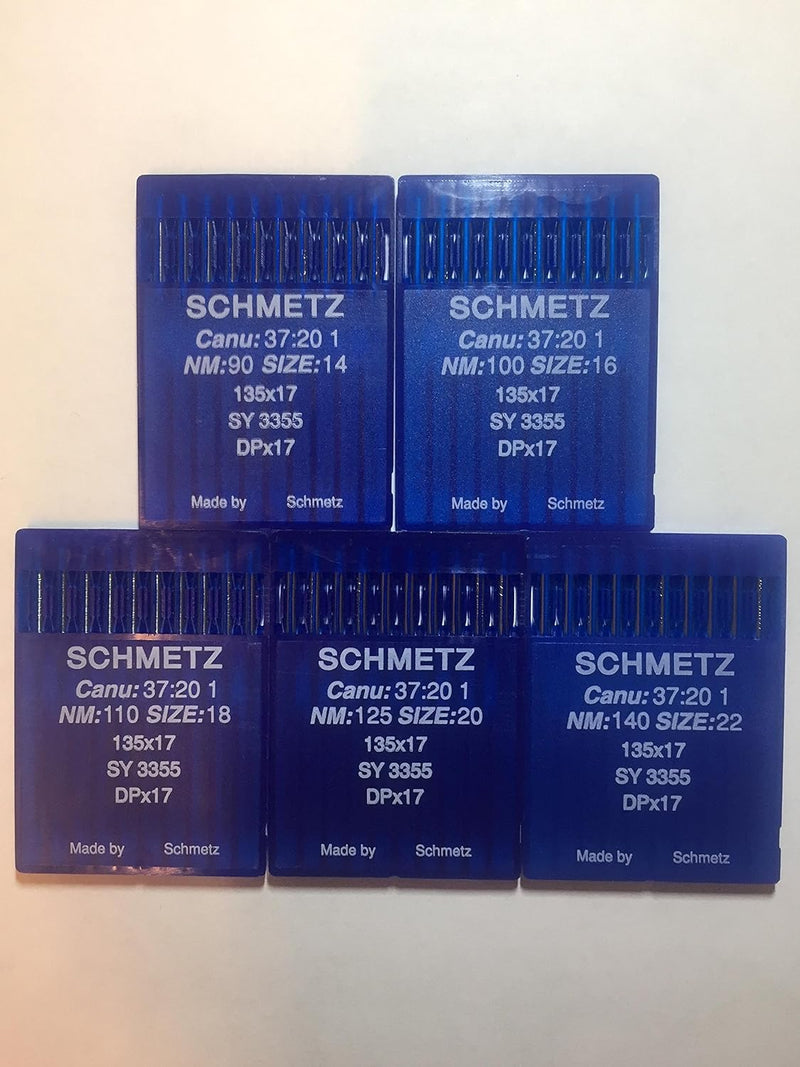 SCHMETZ Nähmaschinennadeln, Grösse 14, 16, 18, 20, 22, 135 x 17, DPx17, 50 Stück