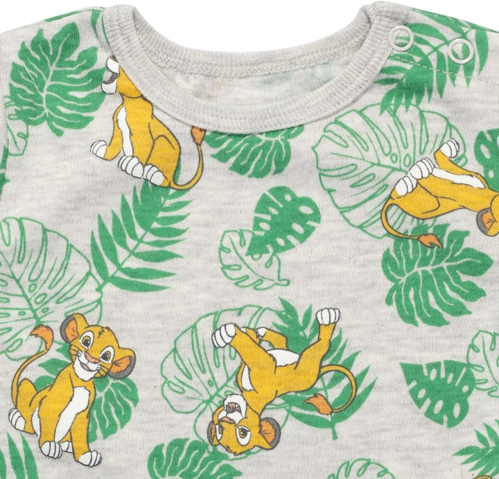 Disney Lion King Simba Baby Boys 3 Piece Outfit Set: Overalls T-Shirt Hat 12 Months
