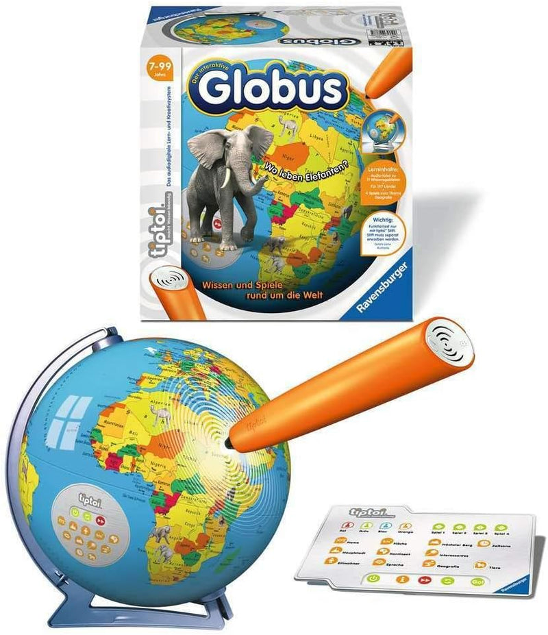 Ravensburger tiptoi 00787 - 3D Puzzle: Interaktiver Globus 17 Interaktiver Globus Single, Interaktiv