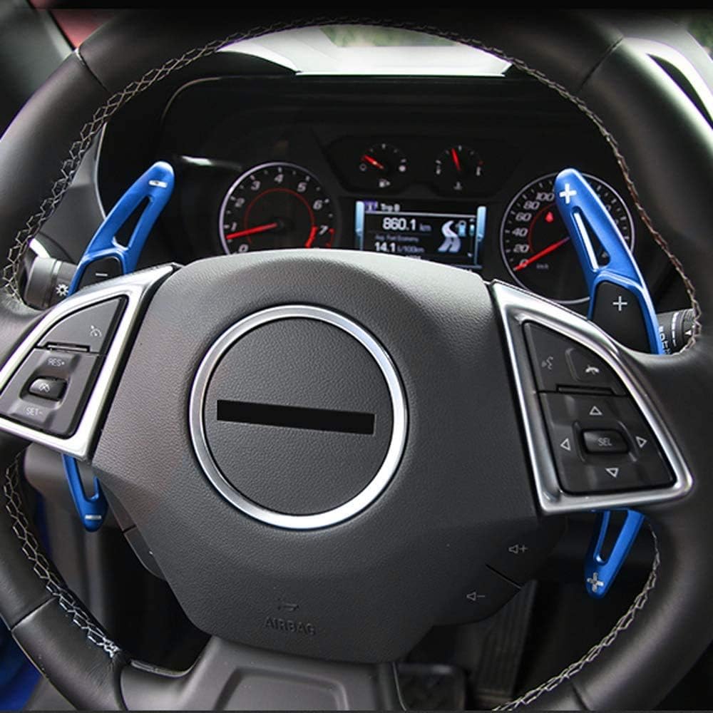 HIBEYO 2PCS Metall Ersatzsatz Lenkräder Schaltwippen für Chevy Chevrolet Camaro 2016-2019, C7 Corvet