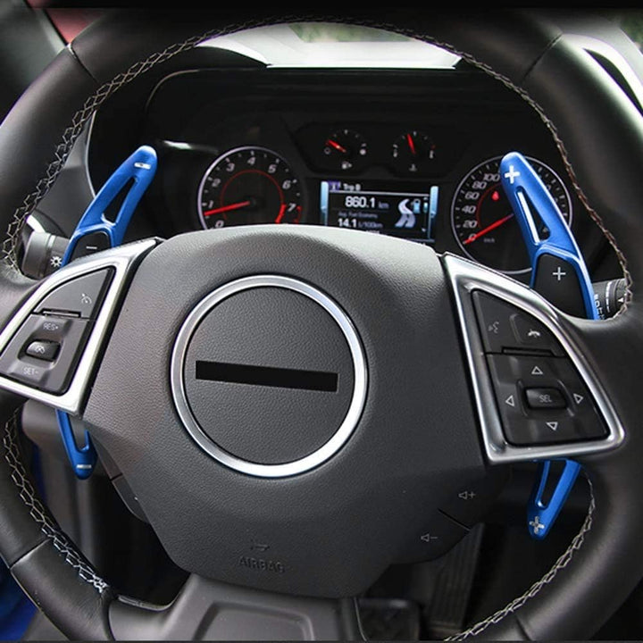 HIBEYO 2PCS Metall Ersatzsatz Lenkräder Schaltwippen für Chevy Chevrolet Camaro 2016-2019, C7 Corvet