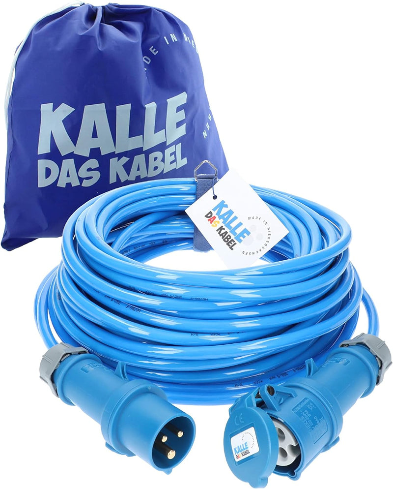 CEE-Verlängerung 230V H07BQ-F 3G 2,5 mm² Vollpur-Premium-Leitung von KALLE DAS KABEL für Industrie B