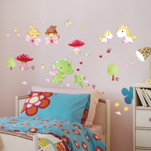 Wandkings Feen Welt Wandsticker XL Set, 35 Aufkleber, Gesamtfläche 130 x 70 cm