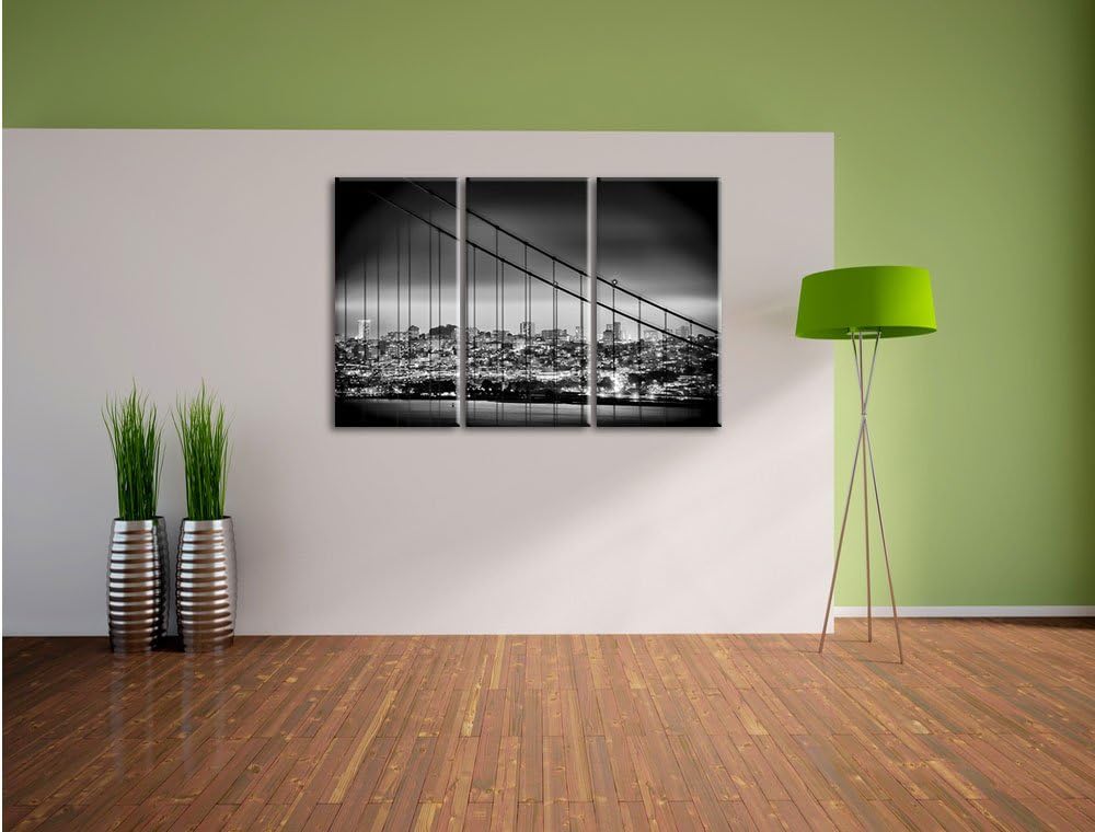 Pixxprint San Francisco Skyline als Leinwandbild/Grösse: 3 Teilig (120x80) cm/Wandbild/Kunstdruck/fe
