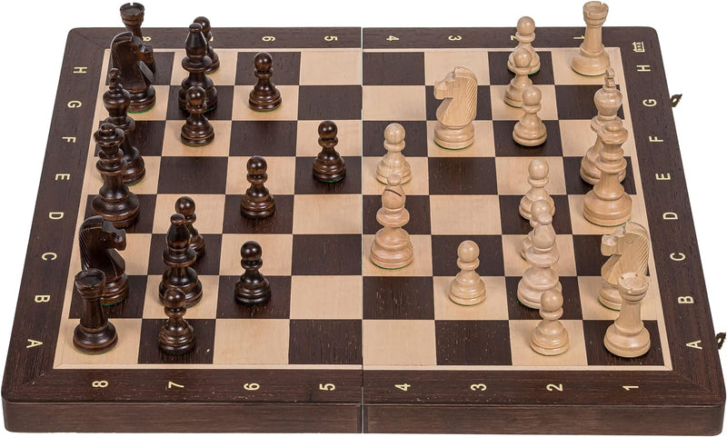 Square - Pro Schach Nr 5 WENGE - Schachspiel aus Holz - Schachbrett & Staunton 5