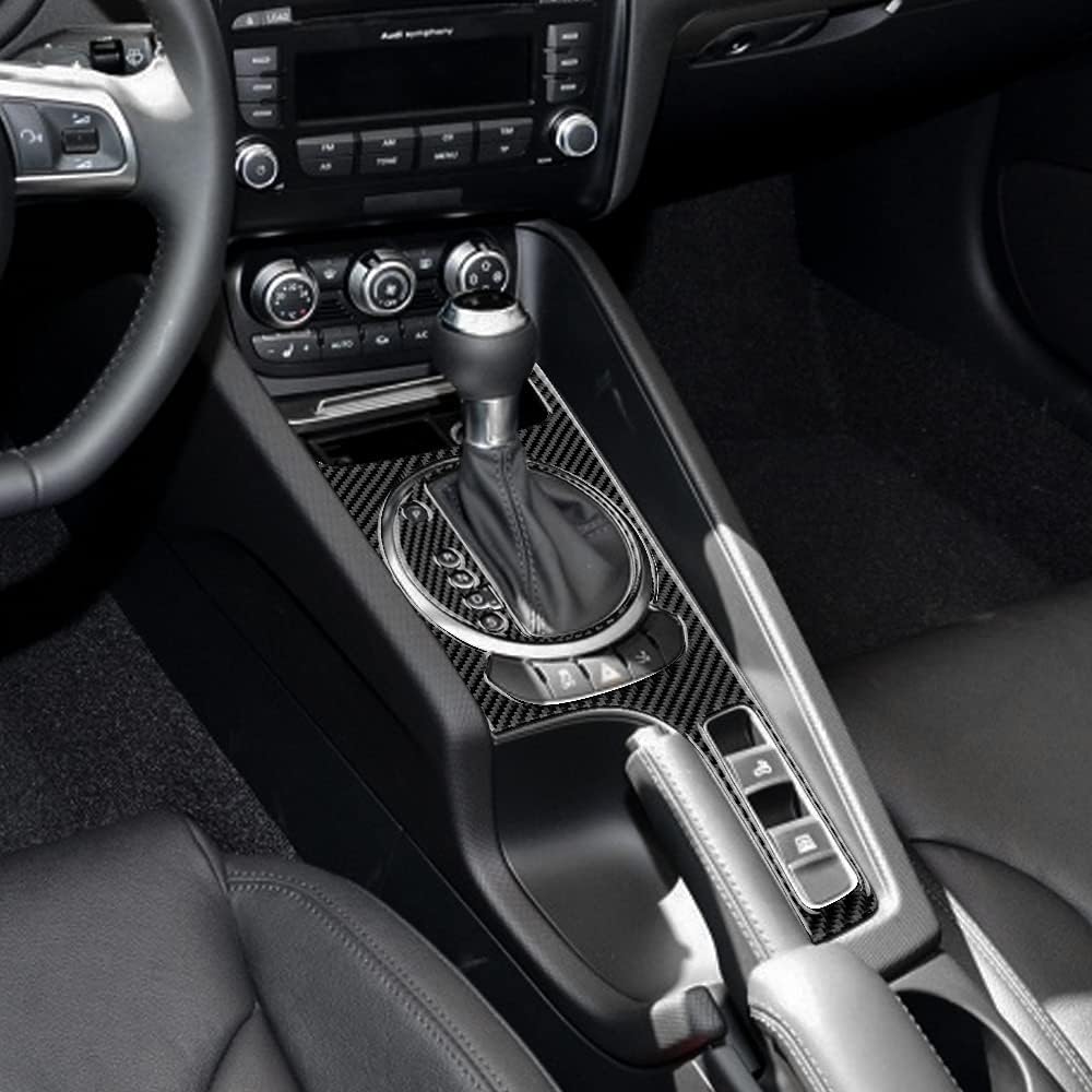 KUNGKIC Kohlefaser Auto Schalthebelknauf Konsole Media Panel Abdeckung Für Audi TT zubehör innenraum