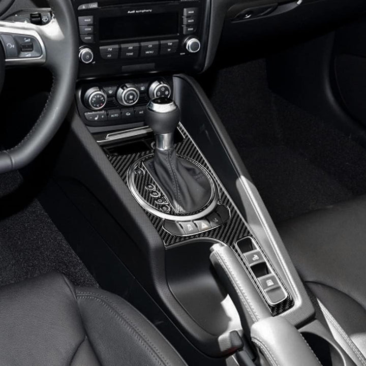 KUNGKIC Kohlefaser Auto Schalthebelknauf Konsole Media Panel Abdeckung Für Audi TT zubehör innenraum