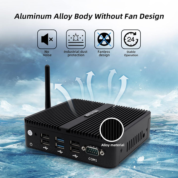 HYSTOU Firewall Appliance Industrial Mini PC, Celeron J4125 mit 8 GB DDR4 256 GB SSD Opnsense Pfsens