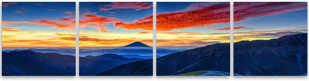 Feeby. Leinwandbild, Bilder, Wand Bild - 4 Teile - Panoramabild, Wandbilder, Kunstdruck 200x50 cm, B