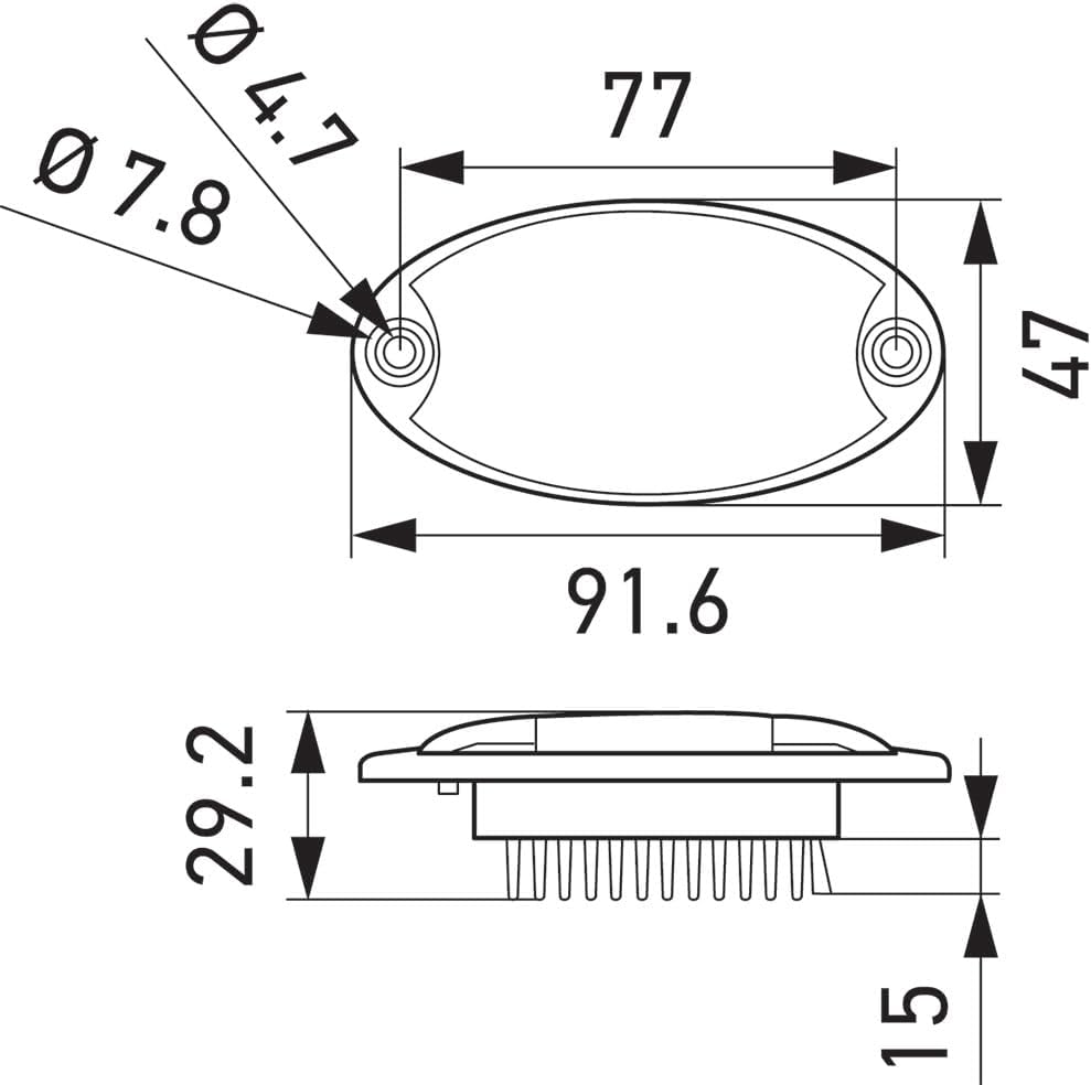 HELLA - Innenraumleuchte - Mini OvalLED VESTA5 - LED - 12V - 1.2W - LED - Einbau - Lichtscheibenfarb