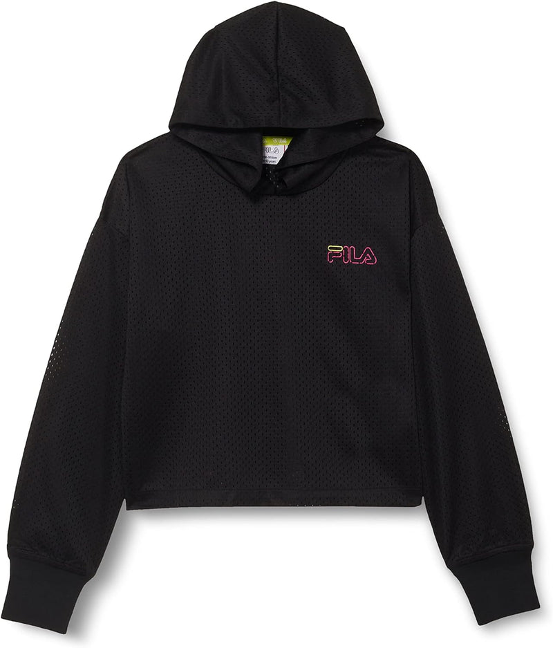 FILA Mädchen Sam Cropped Mesh Hoody 170-176 Schwarz, 170-176 Schwarz