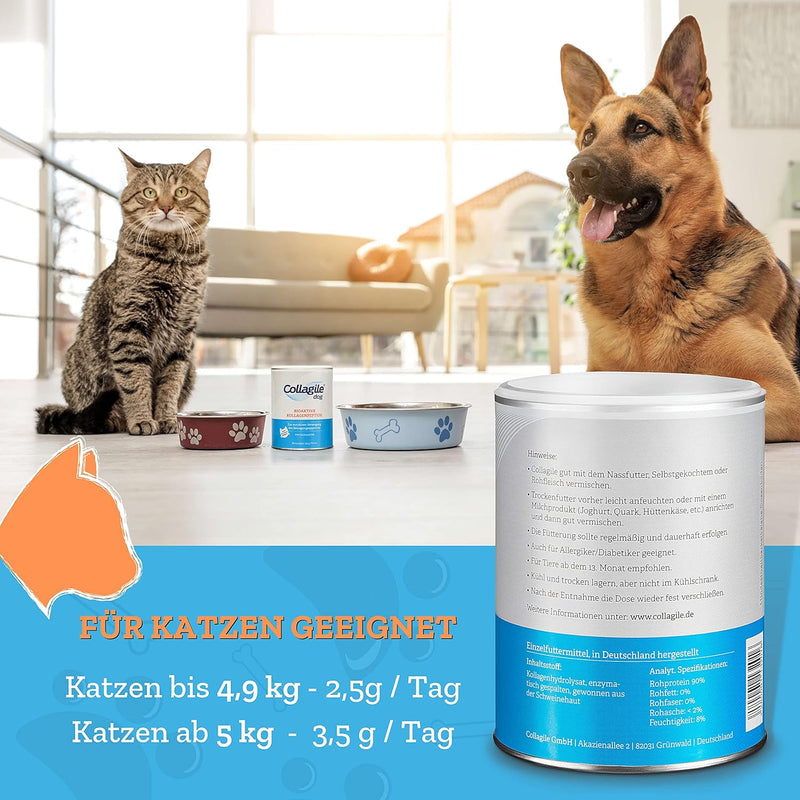 Collagile Dog Hunde Ergänzungsfutter für Knochen und Bänder Bioaktive Kollagenpeptide in Lebensmitte
