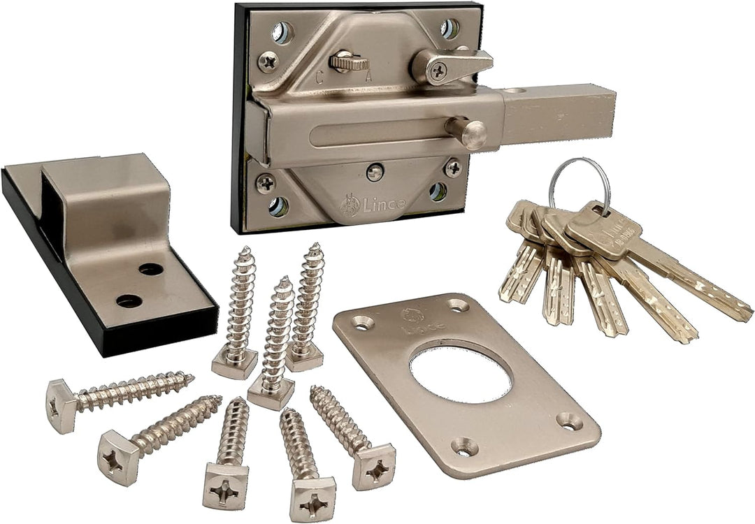 Lince 7930R Riegelschloss, schlagschlüsselsicher, matt verchromt