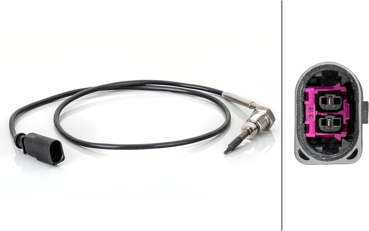 HELLA 6PT 014 494-871 Sensor, Abgastemperatur - 2-polig - geschraubt - Kabel: 730mm