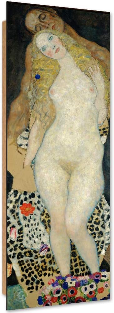 Feeby Deco Panel Adam und Eva Bild Kunstdruck modern Gustav Klimt Beige 30x90 cm M12825 30x90 cm, M1