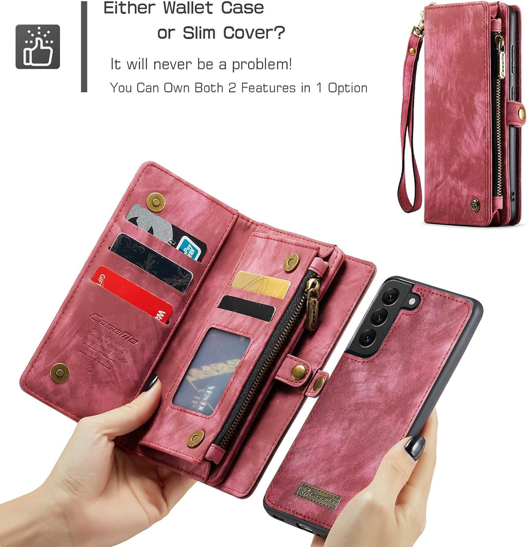 UFinetech Abnehmbare Samsung Galaxy S21 Plus Hülle Tasche Handy TPU Leder Flip Magnetische mit Band