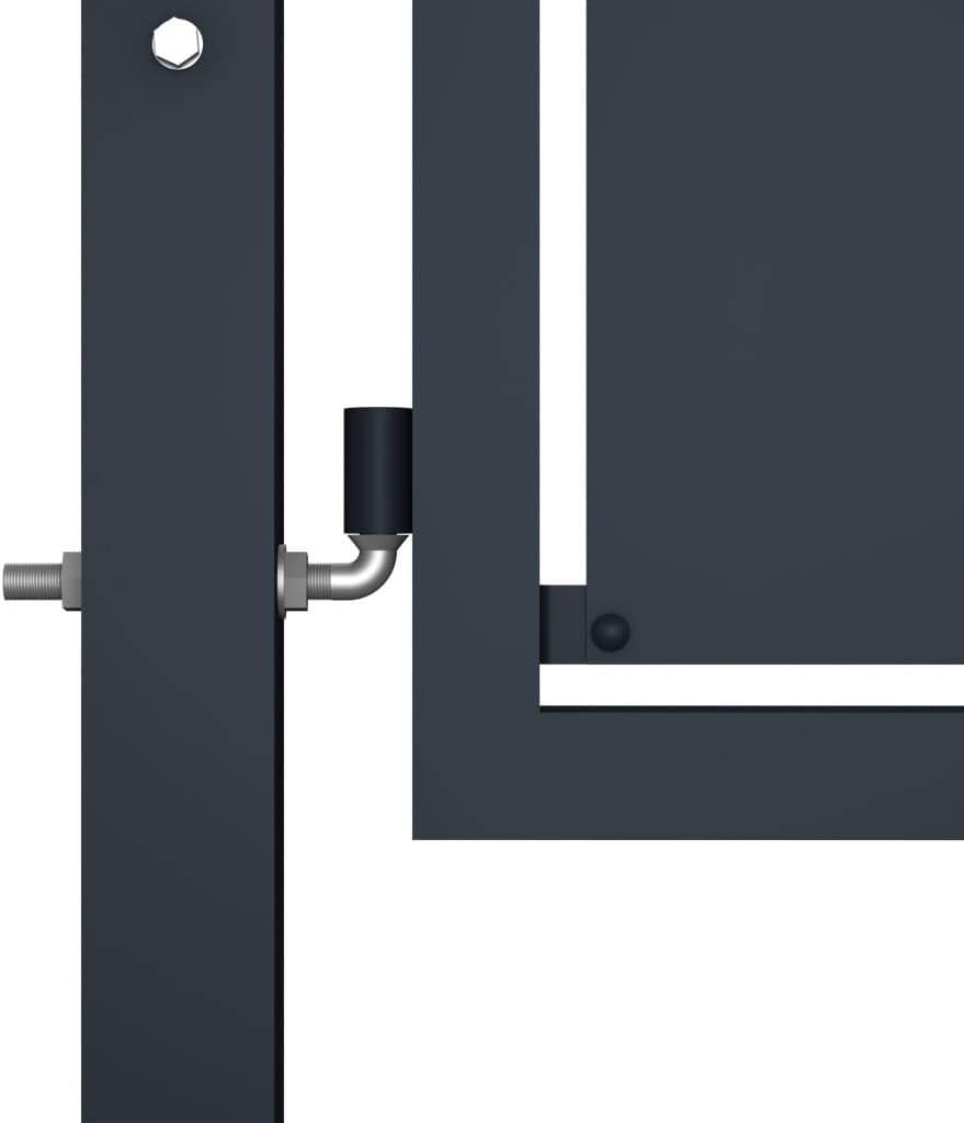 Tidyard Gitterzauntor Gartentor Garten-Zauntor Zaun Tor aus Stahl Mit 2 soliden Pfosten Mit stabilen