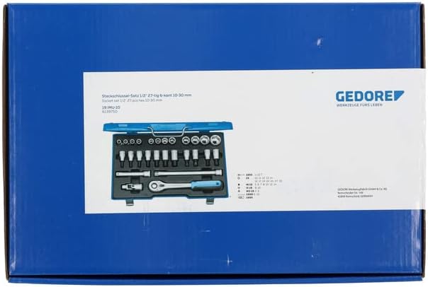 Steckschlüsselsatz 19 IMU-10 27-tlg.1/2 Zoll SW 10-30mm Z.32 6KT GEDORE