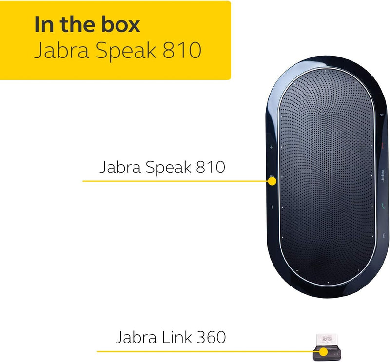 Jabra Speak 810 Konferenzlautsprecher – Microsoft-zertifizierter Lautsprecher für grosse Meetings mi
