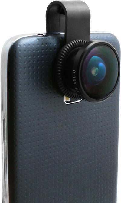 System-S Universal Clip-on 0,3 FX Fischauge Konverter Fisheye Linse Objektiv für Smartphone Tablet P