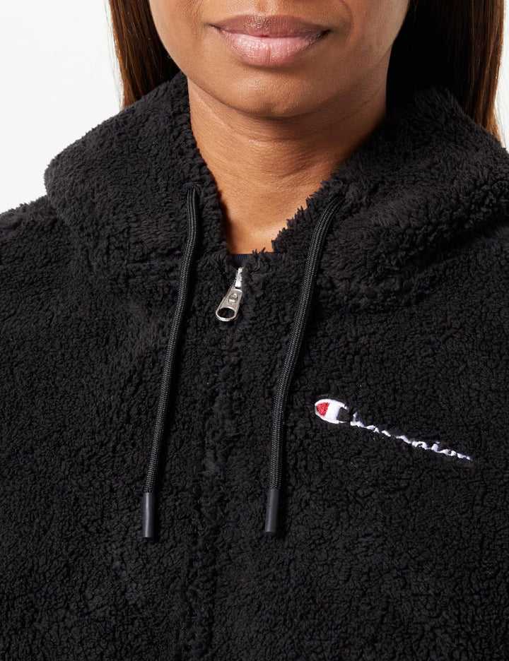 Champion Damen Legacy American Classics W-Bonded Polar Teddy Full Zip Kapuzenpullover S Schwarz, S S