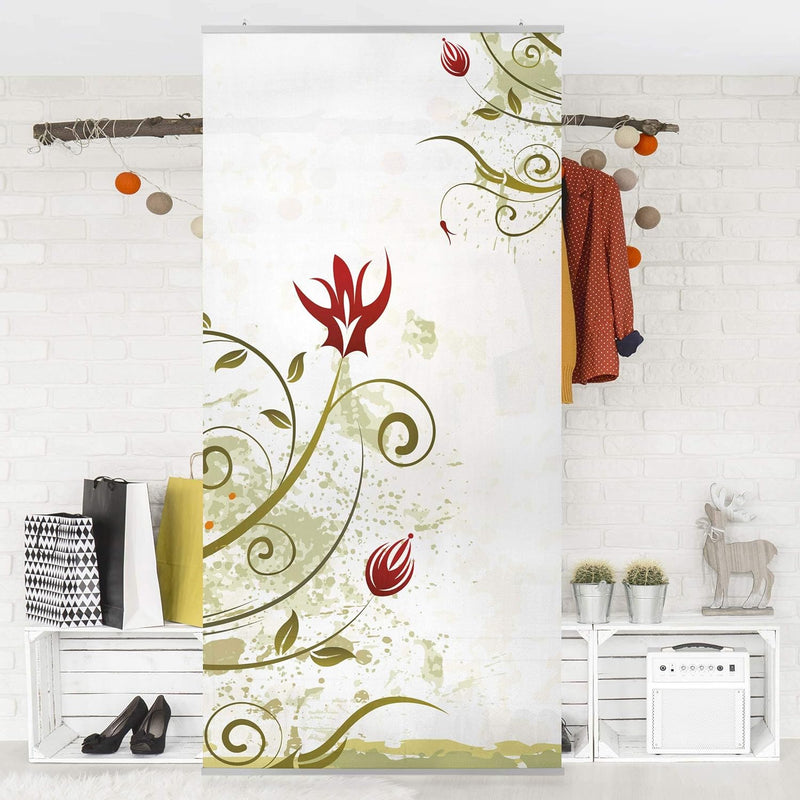 Bilderwelten Raumteiler Fire Flower 250x120cm ohne Halterung 250x120cm without hanger, 250x120cm wit