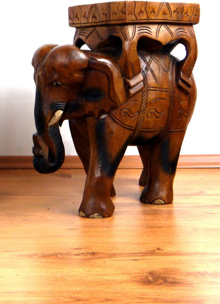 livasia Holzelefantenhocker/Elefantenpodest, Höhe: 42cm, Hocker aus Holz, Holzelefanten, Asiatischer